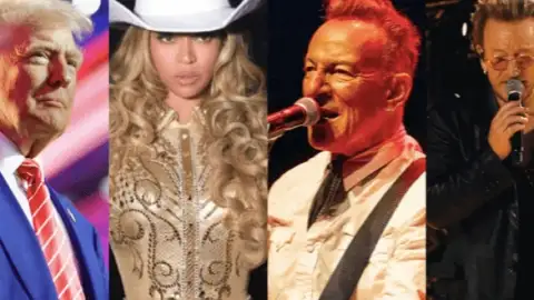 Trump acusa Beyoncé, Springsteen e Bono de "esquema ilegal" na campanha de Kamala Harris