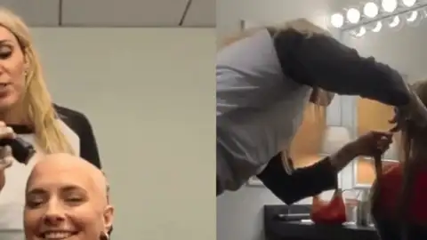 Fã com câncer pede que Miley Cyrus raspe seu cabelo antes de show